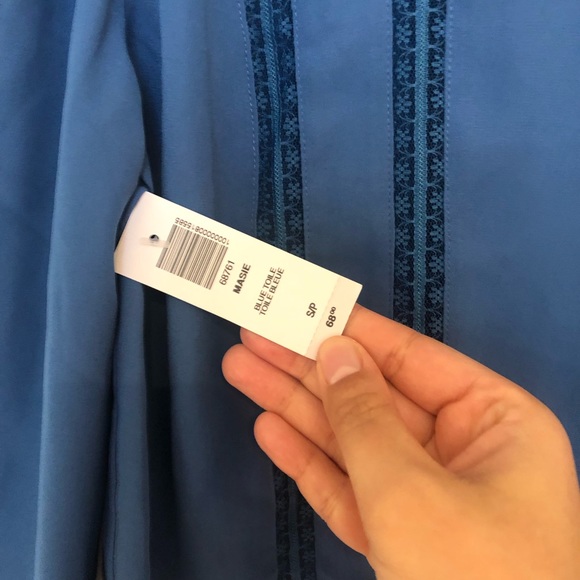 New! Sunday Best - Aritzia cropped blouse, blue extra small - Picture 7 of 11